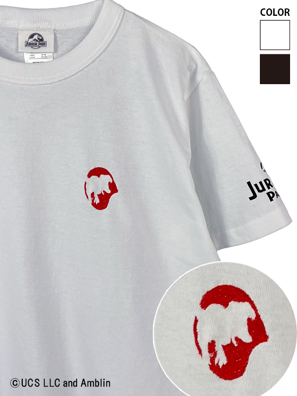 ジュラシック・パーク　ワンポイント刺繍Tシャツ・T-レックス
