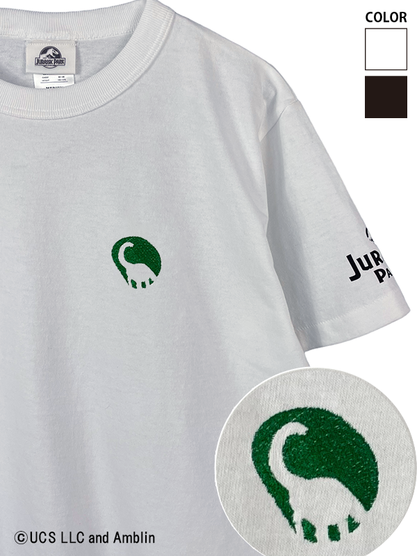 ジュラシック・パーク ワンポイント刺繍Tシャツ・ブラキオサウルス